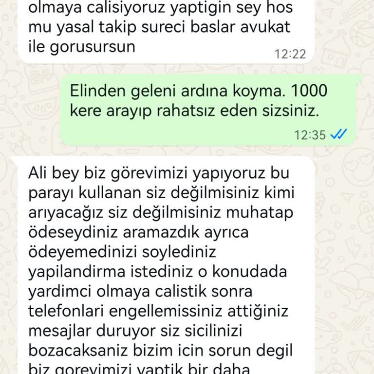 Ziraat Bankası Çalışanının WhatsApp Üzerinden Rahatsız Edici Ve Tehditkar İletişimi