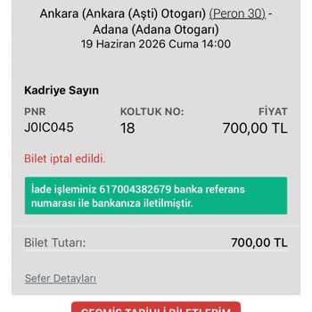 Sağlık Nedeniyle İptal Edilen Biletin Yetersiz İadesi