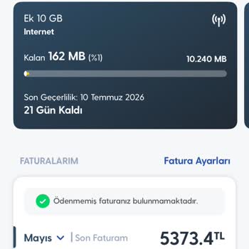 Aktif Kullanım Olmadan 10 GB Ek Paketin 1 Saatte Bitmesi Kabul Edilemez