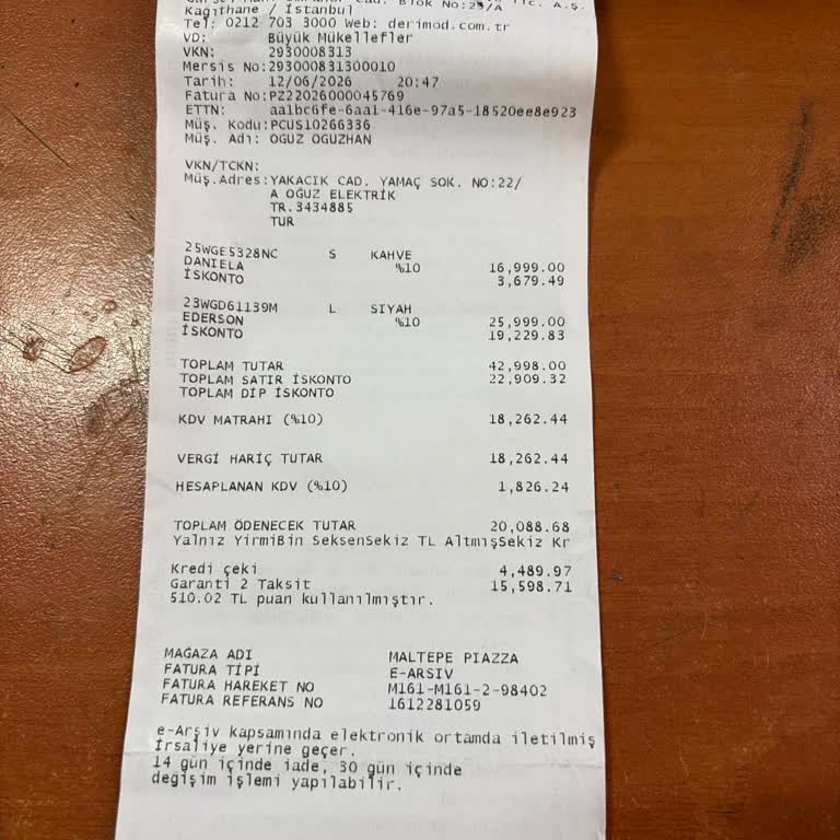 Derimod Teslim Edilmeyen Ürün Ücreti, İndirim İptali ve İade Reddi