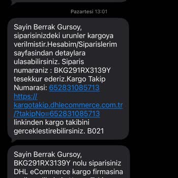 DHL Bildirimsiz İade Ve Geri Ödeme Talebi