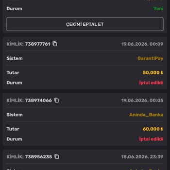 Capitolbet 70.000 TL Havale Çekim Talebim Sürekli İptal Ediliyor ve Destek Oyalıyor