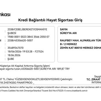 Ziraat Bankası Kredili Mevduatta Onaysız Sigorta Kesintileri Ve İade Talebi