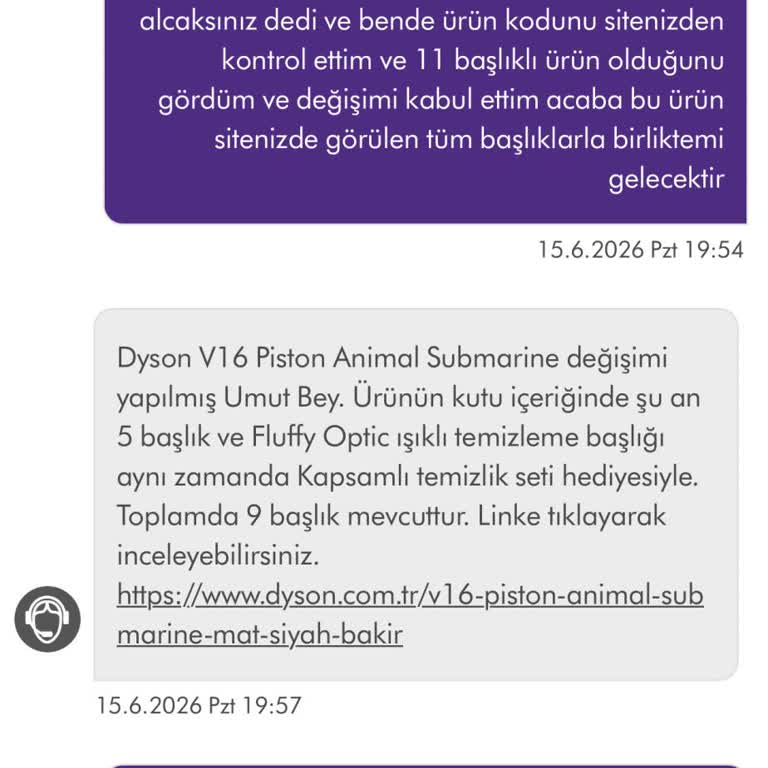 Dyson V15 Değişim Ürününde Söz Verilen Fluffy Optic Başlığı Ve Kapsamlı Temizlik Seti Eksik