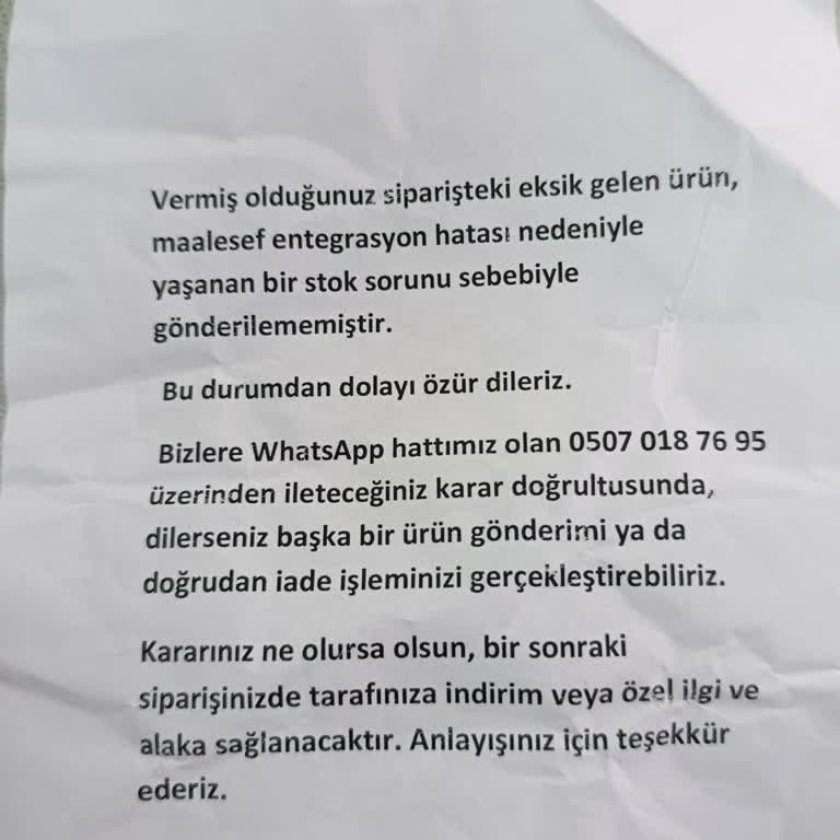 Siparişimde Yanlış Ürünler Ve Yetersiz İade Desteği