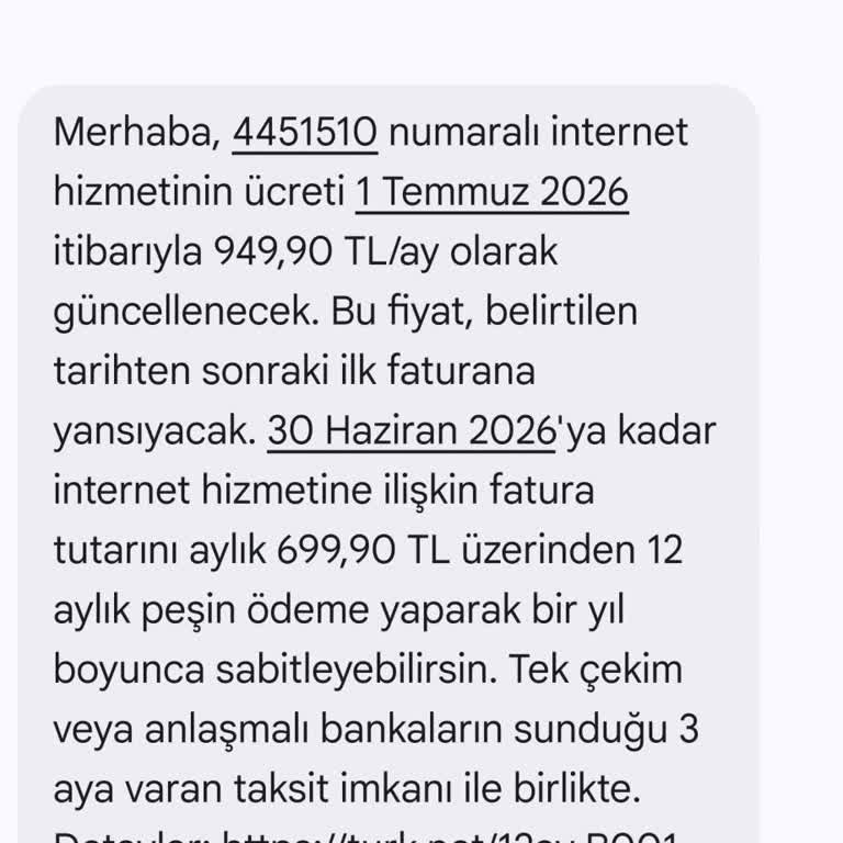 TurkNet 1000 Mbps Paketi İçin %35,8 Fahiş Zam Yeniden Değerlendirilmesi