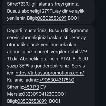 İzinim Dışında Başlatılan Busuu Aboneliği Derhal İptal Ve 279 TL İadesi