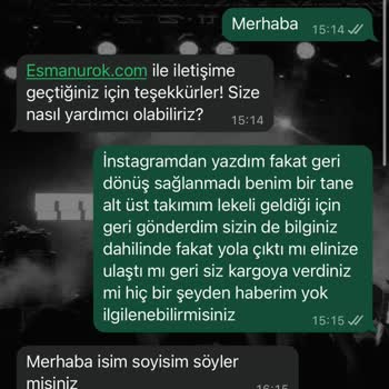 Leke İçeren Takım Cevapsız Değişim Ve İade Talebi