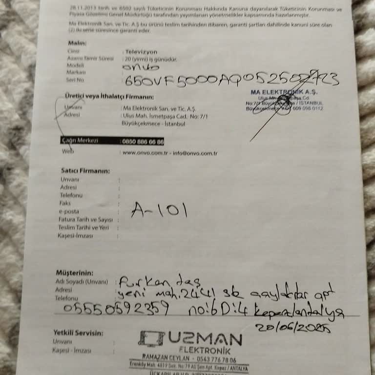Garanti Süresi Aşan TV Arızası Çözülmedi