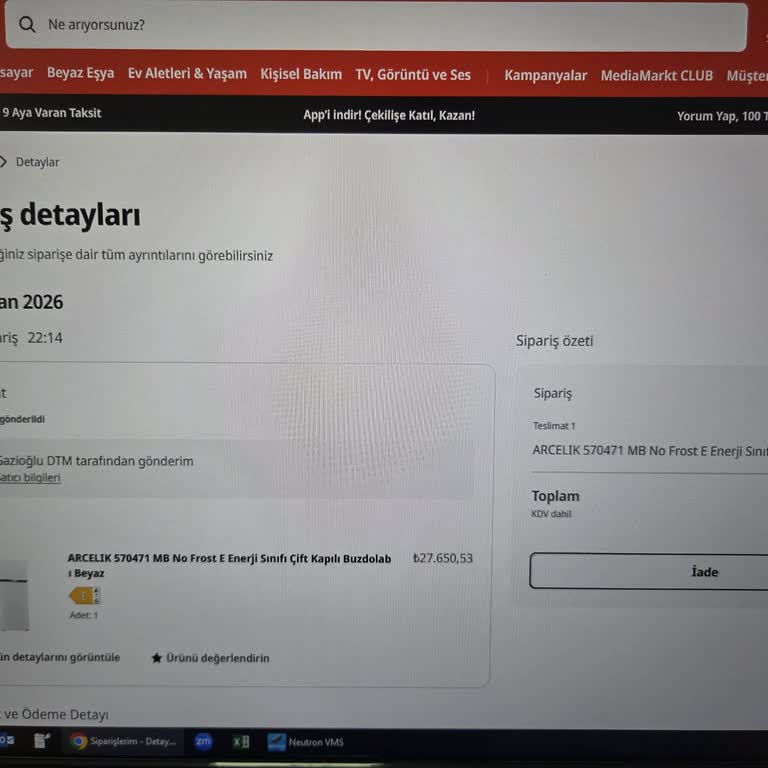 Media Markt'tan Sipariş Edilen Buzdolabının Teslim Edilmemesi Ve İletişim Eksikliği