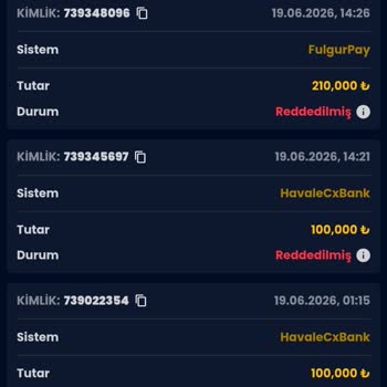 210.000 TL Çekim İptali Ve Ödeme Yokluğu Şikayeti