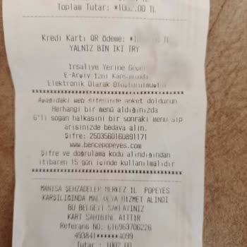 Manisa Popeyes Şubesinde Ödeme Alınmaması Saygısız Personel Ve Kirli Ortam
