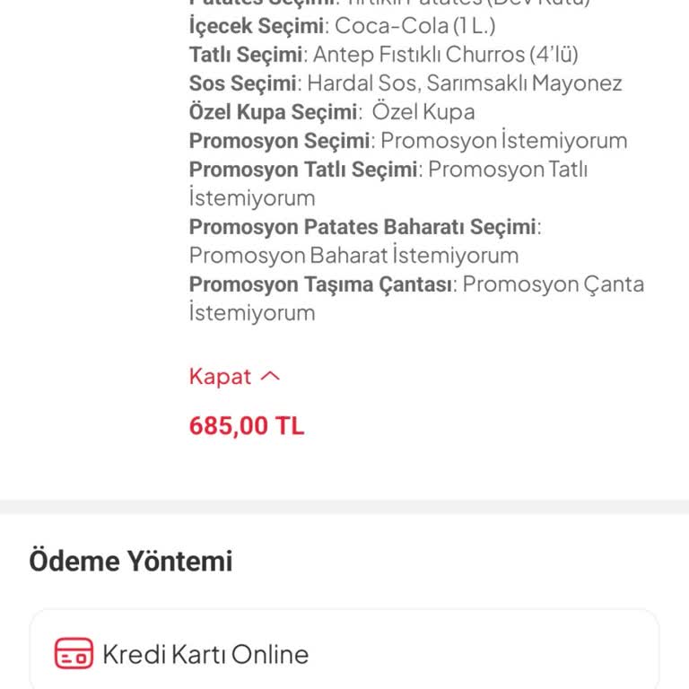 Star Wars Kupa Ve Soslar Eksik, İade Talebi