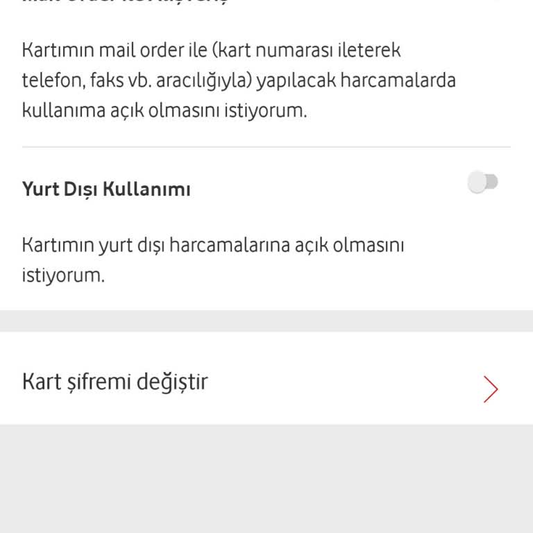 Sanal Kart Silme Seçeneği Olmadığı İçin Şikayet