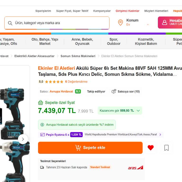 Satıcı Ve Hepsiburada'dan Yardım Alınamıyor, Akülü Set Hızla Bozuldu
