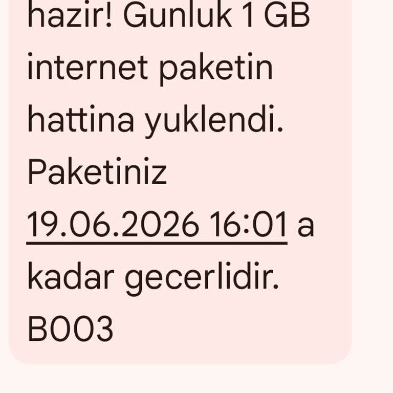 Eksik 1 GB İnternetin Hattıma Yüklenmesi Veya İadesi Talebi