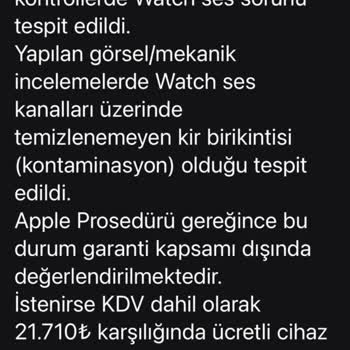 Apple Watch 10 Hoparlör Sesinin Çok Kısık Olması Ve Garanti Dışı Değerlendirilmesi