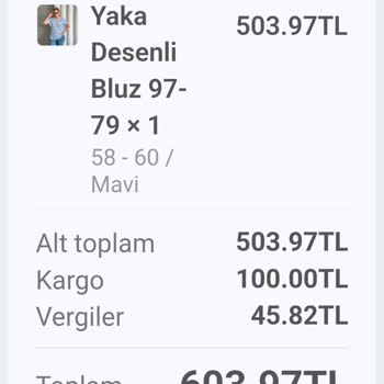 Teslim Edilmeyen Bluz Ve İade İsteği