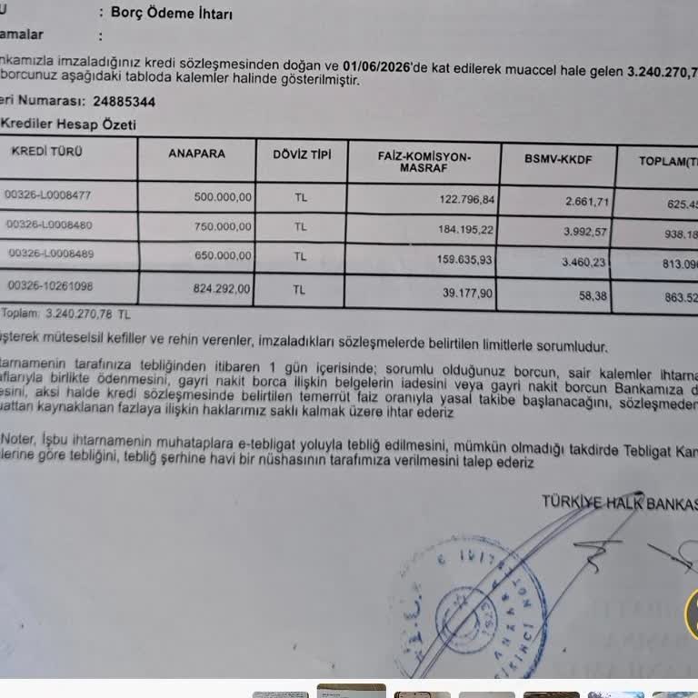 Halkbankta Bilinmeyen 3,24 Milyon TL Kefillik Ve Rehin İtirazı