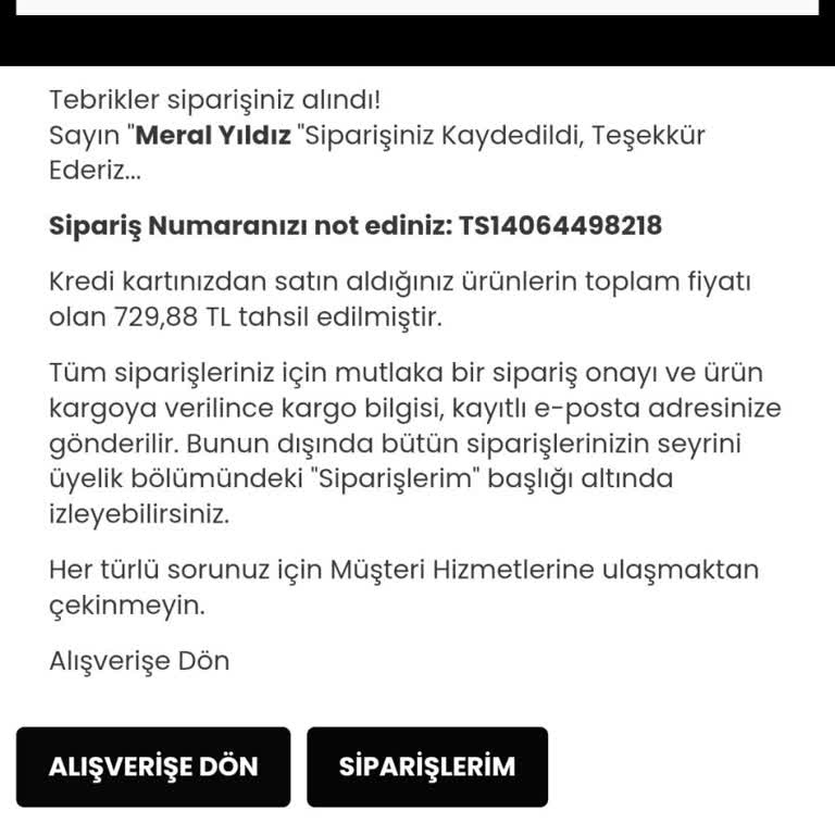 Sipariş Onayı Ve Kargo Bilgisi Gelmedi, Müşteri Hizmetleri İletişim Sorunu