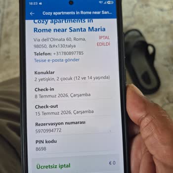 Booking.com'da İptal Edilen Rezervasyonun Ücreti Geri Ödenmedi