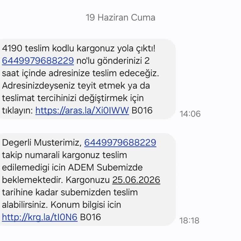 Aras Kargo Adem Şubesinde Sürekli Teslim Edilmemesi Ve İletişimsizlik