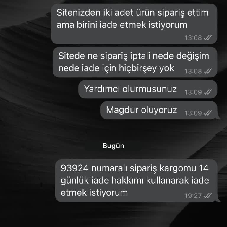 Modamu Giyim'de İade Talebi Oluşturulamıyor, WhatsApp'tan Cevap Yok