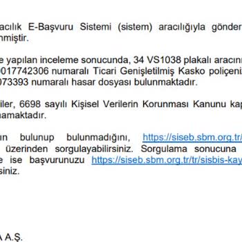 Sompo Sigorta’nın Hatalı Sisbis Kaydı Ve SBM İtiraz Formundaki Teknik Sorun