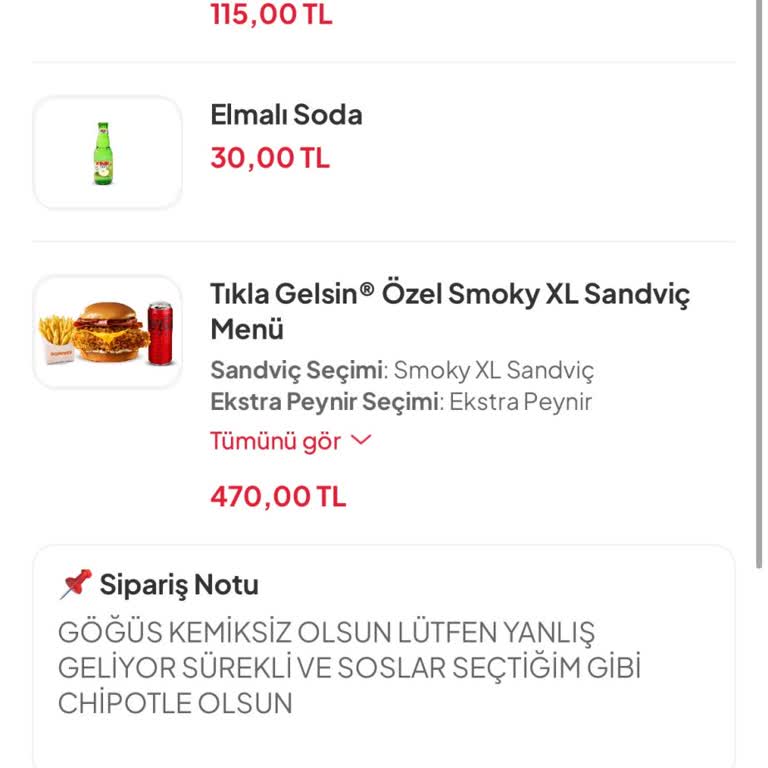 Kemiksiz Göğüs Talebime Rağmen Kemikli Tavuk Gönderildi, Tekrarlayan Hata