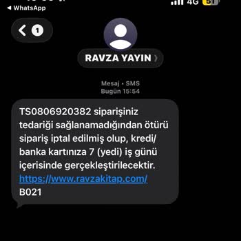 Ravza Kitap'ta Stok Olmadığı İçin Sipariş İptali Ve İade Sorunu