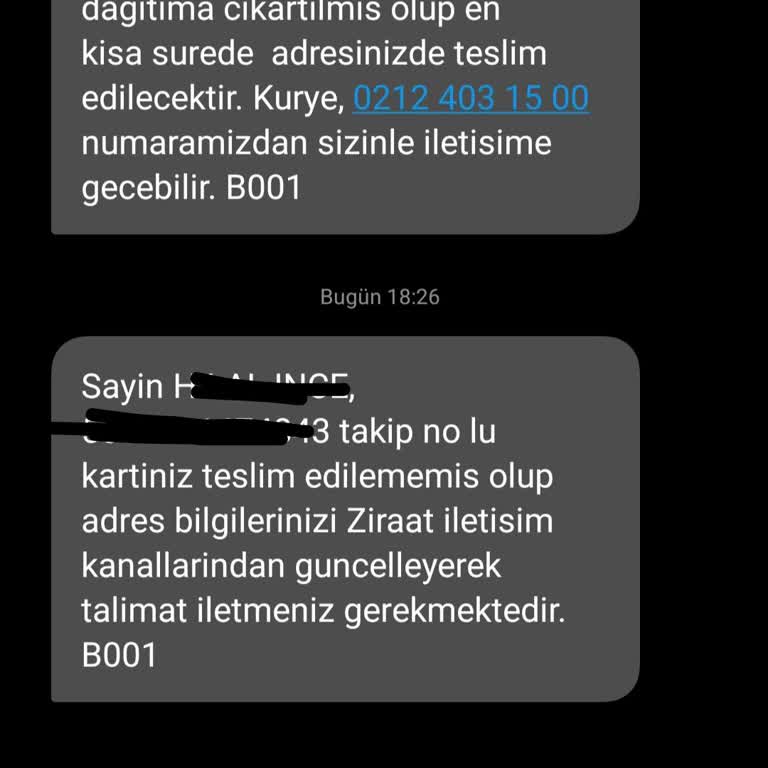 Ziraat Bankası Kredi Kartı Teslimatında Adres Sorunu Ve Kuryenet İletişimsizliği