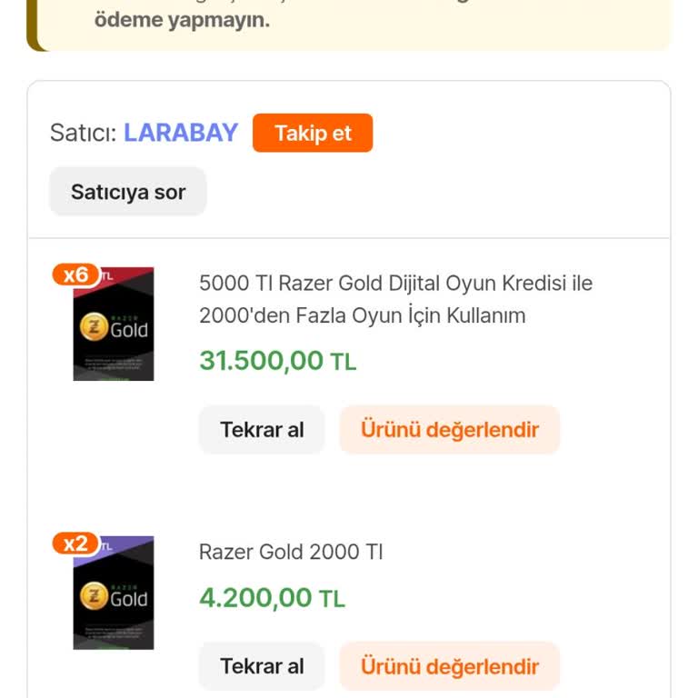 Hepsiburada'dan Razer Gold Kodunun Gecikmesi Ve Müşteri Hizmetlerinden Açıklama Eksikliği