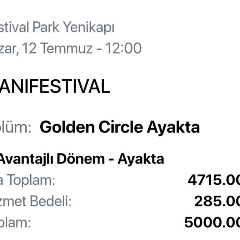 Golden Circle Biletinin Tükenmesi Ve İade Talebi