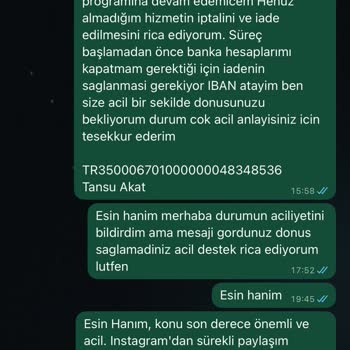 Online Diyet Programı İptali Ve 5 Bin TL İadesi Talebi