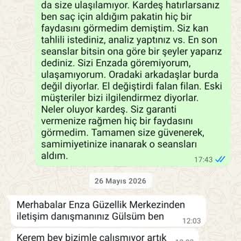Enza Güzellik Merkezi Batman'da Saç Çoğaltma Garantisi Yerine Getirilmedi Ve İade Talebi
