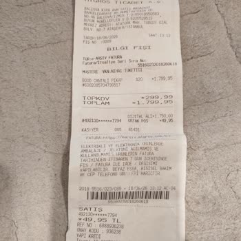 Ayıplı Pikap İçin Kutu Eksikliği Sebebiyle İade Reddi