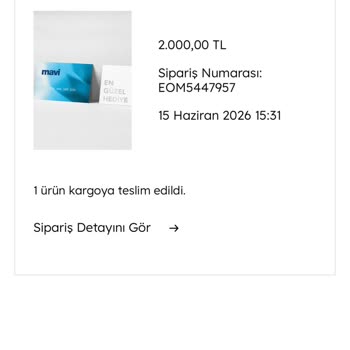 Mavi Online Hediye Kartı Teslimatı Gecikmesi Ve İzleme Numarası Sorunu