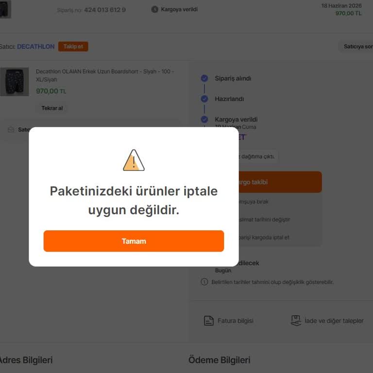Hepsiburada’da Sipariş İptali Engellendi, Çözüm Yok