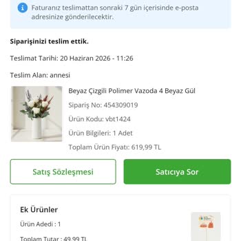 Çiçek Sepeti Ek Pankart Teslim Edilmedi Ücret İadesi Gerekiyor
