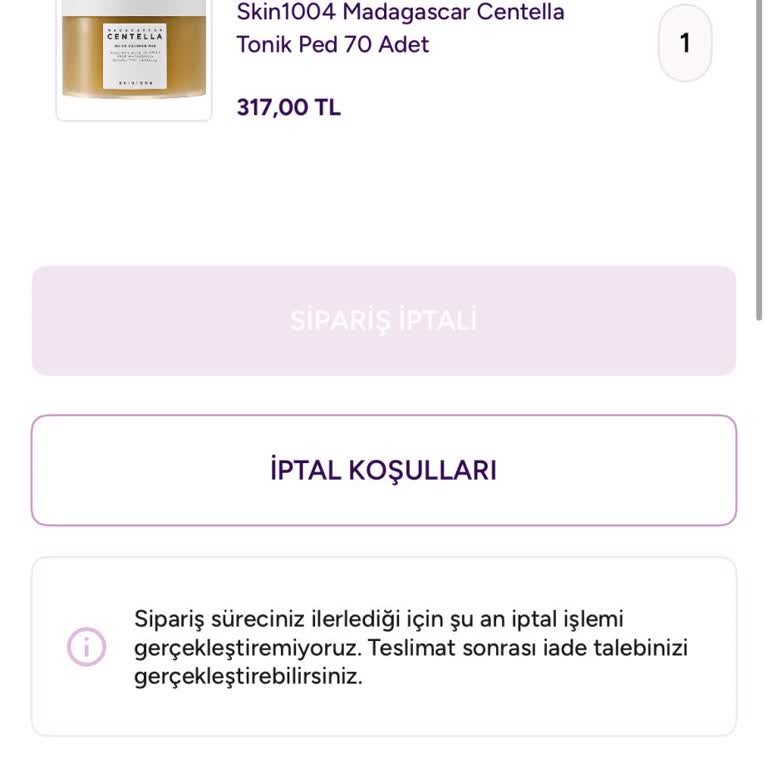 Sipariş Gecikmesi Ve Ürün İptali Hakkında Açıklama Talebi