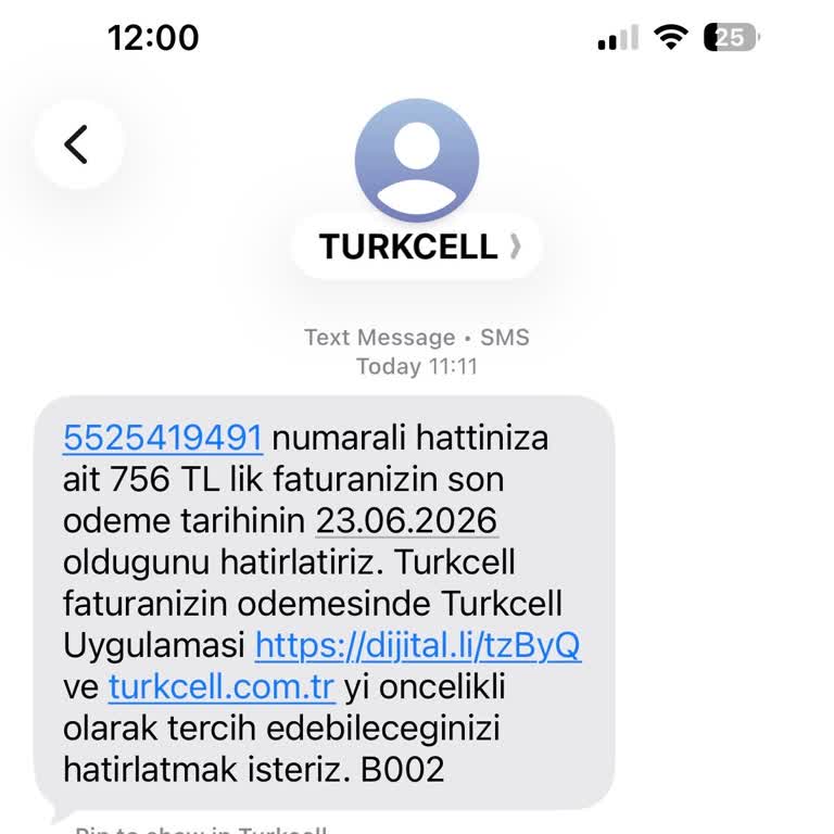Başkasına Ait Fatura SMS'leri Yanlışlıkla Bana Geldi