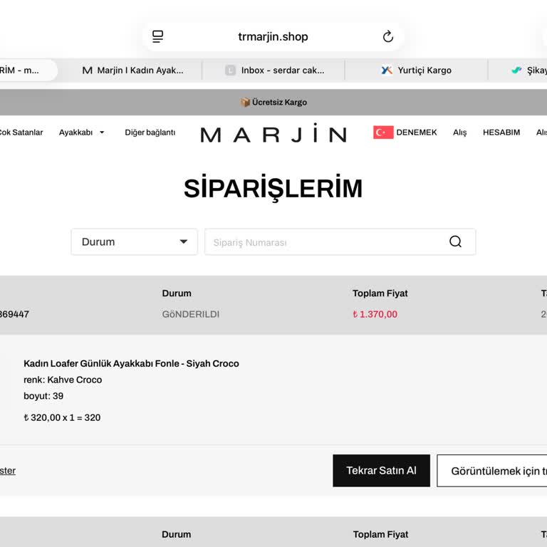 Trmarjin.shop 7 Gün Geçmesine Karşın Halen Hiçbir Ürün Tarafıma Ulaşmadı