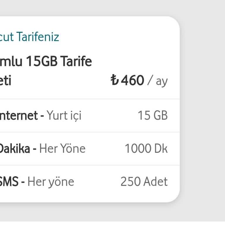 Vodafone Söz Verilen 340 TL Tarife 460 TL Olarak Görüntülendi