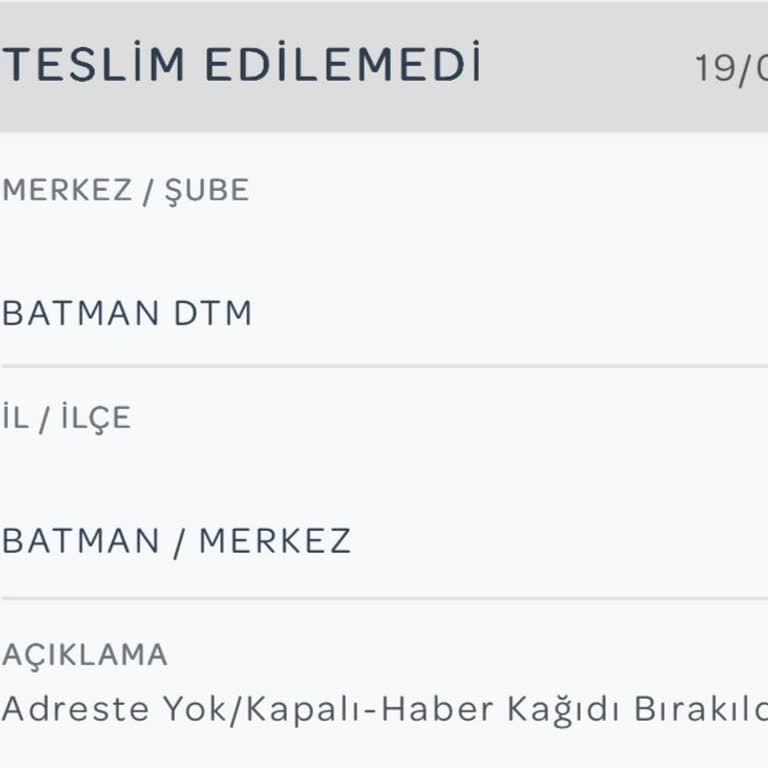Batman PTT Şubesi'nde Kargo Teslimatı Sorunu Ve Cevapsız İletişim