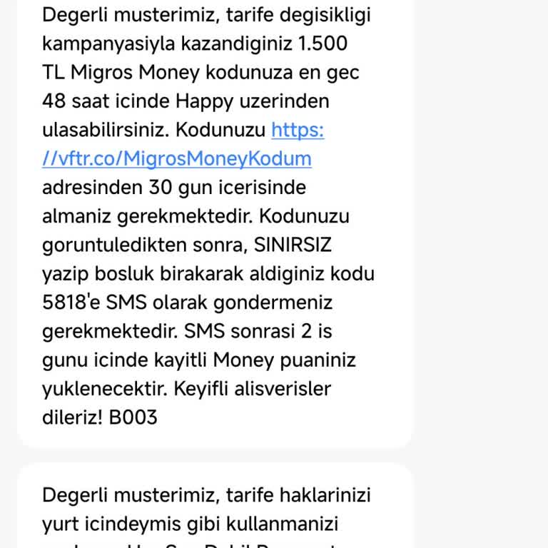 Migros Money 1500 TL Kodunun Yanıltıcı Şartları Ve Teslim Edilmemesi
