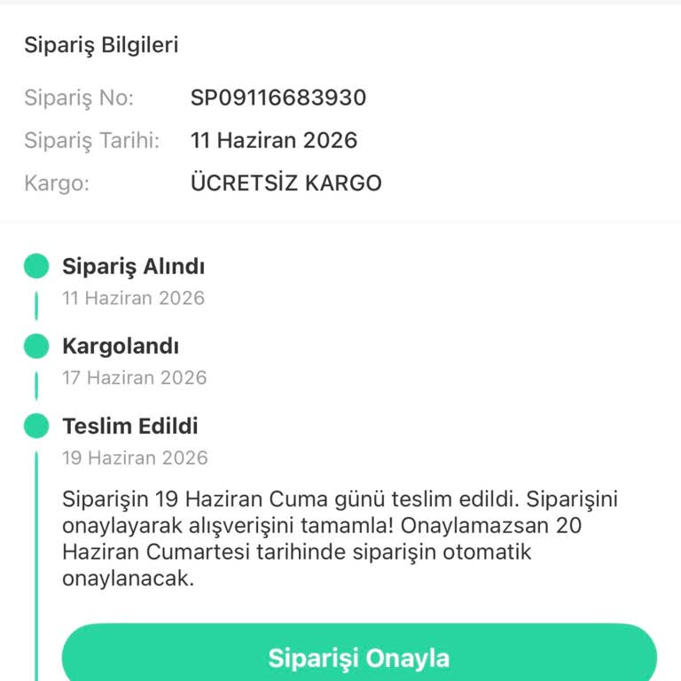 Dolap Uygulamasında Teslim Edilmediği Görünen Sipariş İçin İade Talebi