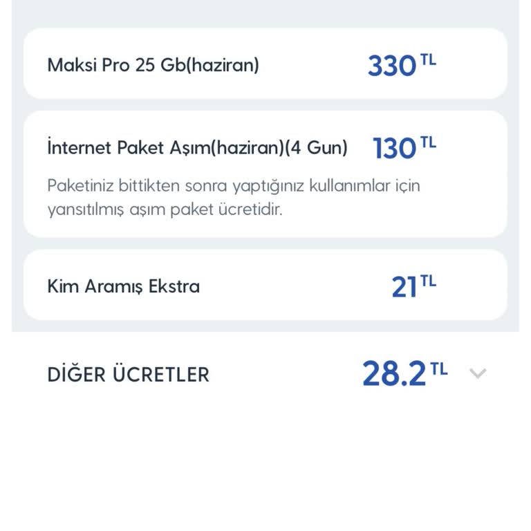 İzinsiz İnternet Aşım Ücreti 130 TL İptali Talebi
