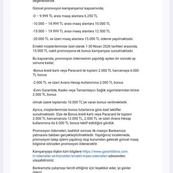 Garanti Bankası Promosyon Teklifini Yerine Getirmedi Ve 10 Bin TL Eksik Bıraktı