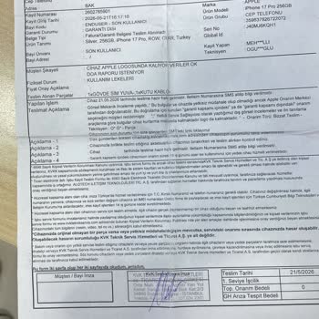 İade Yerine Değişim Talebi: Arızalı İphone 17 Pro’nun Sıfır Telefonla Değiştirilmesini İstiyorum