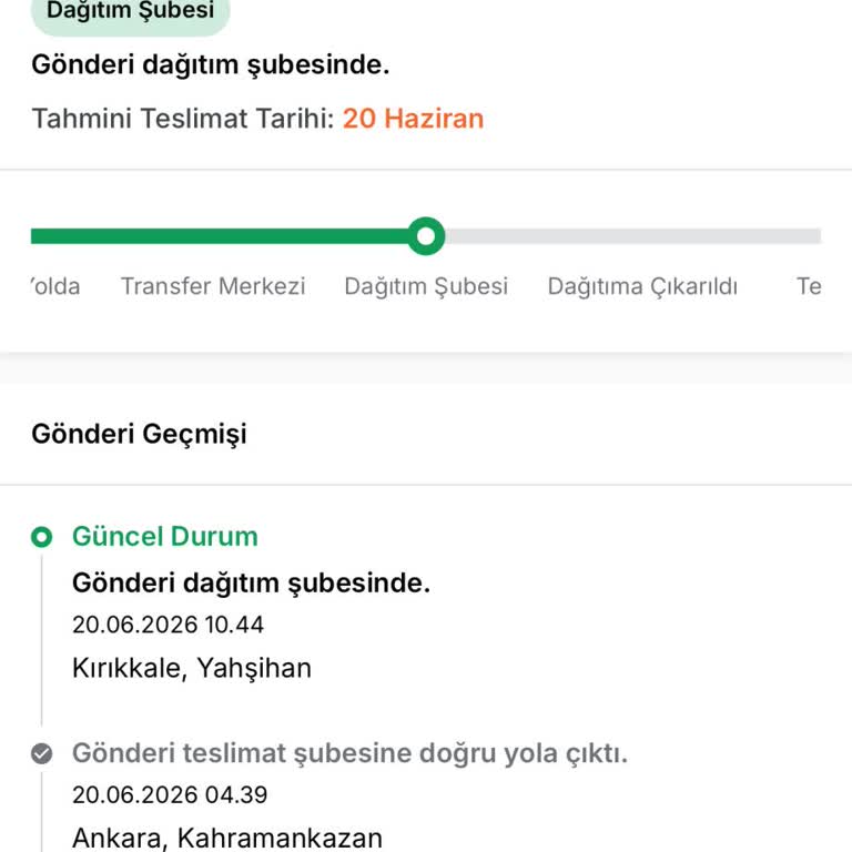 Dağıtım Şubesinde Görünür Kargo Şubede Bulunamıyor